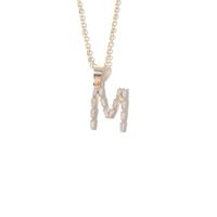 Fashion Copper Gold-plated Zircon Letter Necklace Female sku image 13