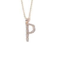 Fashion Copper Gold-plated Zircon Letter Necklace Female sku image 16