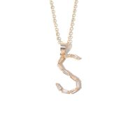 Fashion Copper Gold-plated Zircon Letter Necklace Female sku image 19
