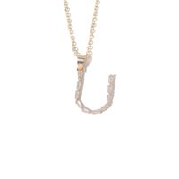 Fashion Copper Gold-plated Zircon Letter Necklace Female sku image 21