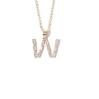 Fashion Copper Gold-plated Zircon Letter Necklace Female sku image 23