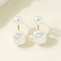 Baroque Style Geometric Round Square Pearl Earrings sku image 1