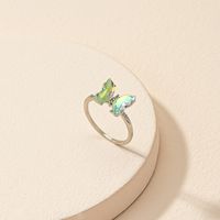 Bague Ouverte Papillon Couleur Diamant En Alliage D&#39;été À La Mode sku image 1