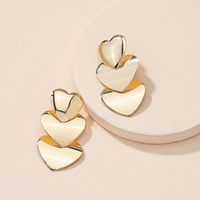 Fashion Heart Iron No Inlaid Earrings sku image 1