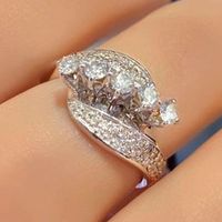 Copper Plated Platinum Zircon Fashion Retro Women's Ring sku image 4