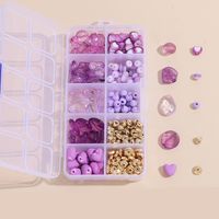 10 Grid Diy Jewelry Accessories Set Purple Geometric Beads Material Box sku image 1