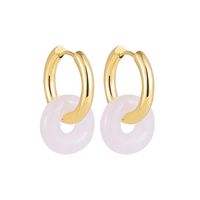 Fashionable New Stainless Steel Earrings Natural Stone sku image 1