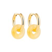 Fashionable New Stainless Steel Earrings Natural Stone sku image 9