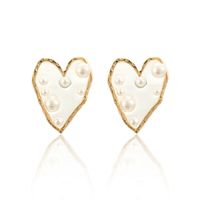 Fashion Pearl Heart-shaped Inlaid Rhinestone Hollow Earrings sku image 14