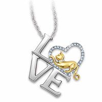 Le Commerce Extérieur Explosion Collier Europe Et États-unis Amour Diamant Lettre Alliage Animal Collier Simulation Chien Pendentif main image 1