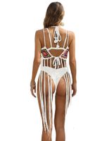 Top De Bikini De Playa Camisola Con Costuras De Borlas Para Mujer A La Moda main image 6