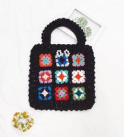 Ethnic Style Woven Flower Pattern Portable Handbag 27*25cm main image 4
