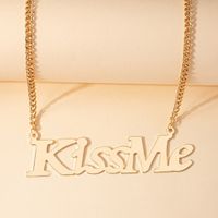 Fashion Geometric Creative Letter Kissme Pendent Exaggerated Necklace main image 3