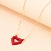 Multi-layer Cute Red Heart Stone Clavicle Women's Chain Wholesale main image 4
