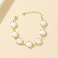 Fashion Round Simple Inlaid White Gem Bracelet main image 1