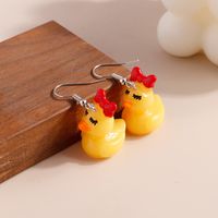 Fashion Cartoon Cute Little Yellow Duck Earrings main image 4