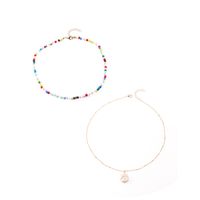 Creative Pearl Pendant Color Beaded Double-layer Necklace main image 6