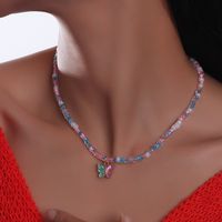 2022 Neue Farbe Perlenbesetzte Halskette Mit Schmetterlingsanhänger main image 3