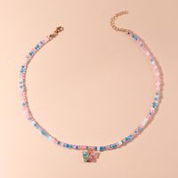 2022 New Color Beaded Butterfly Pendant Necklace main image 1