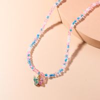 2022 New Color Beaded Butterfly Pendant Necklace main image 4