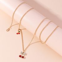 Fashion Cute Diamond-encrusted Cherry Pendant Waist Chain Body Chain main image 4