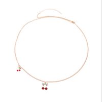 Fashion Cute Diamond-encrusted Cherry Pendant Waist Chain Body Chain main image 6
