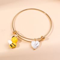 2022 New Cute Bee Heart Pendant Adjustable Bracelet main image 5