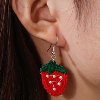 Fashion Fabric Woven Fruit Strawberry Pineapple Lemon Earrings main image 6