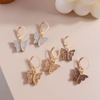 Fashion Butterfly Element Drip Oil Sequin Alloy Earrings main image 2