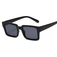 New Retro Square Frame Solid Color Leopard Sunglasses main image 4