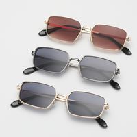 Retro Square Metal Frame Multicolor Sunglasses main image 4