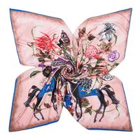 130cm Flower Carriage Twill Large Square Scarf Scarf Sunscreen Shawl Wholesale main image 3