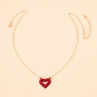Multi-layer Cute Red Heart Stone Clavicle Women's Chain Wholesale sku image 1