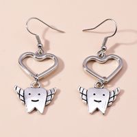 Fashion Jewelry Simple Heart-shaped Cartoon Teeth Earrings sku image 2