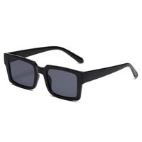 New Retro Square Frame Solid Color Leopard Sunglasses sku image 1