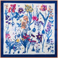 130cm Flower Carriage Twill Large Square Scarf Scarf Sunscreen Shawl Wholesale sku image 7