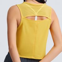 High-elastic Round Neck Sleeveless Hollow Loose Solid Color Yoga Vest main image 5