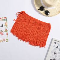 Fashion Streetwear Tassel Hollow Out Solid Color Above Knee main image 4