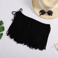 Fashion Streetwear Tassel Hollow Out Solid Color Above Knee main image 6