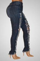 New Tassel Ripped Women's Jeans Long Pants main image 3