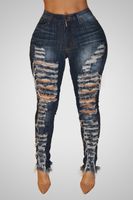New Tassel Ripped Women's Jeans Long Pants main image 4