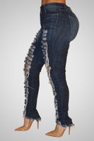 New Tassel Ripped Women's Jeans Long Pants main image 6