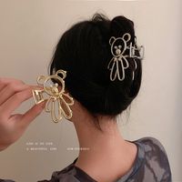 Cute Pearl Bear Catch Hairpin Summer Back Head Shark Clip main image 4