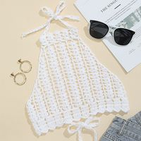 Sexy Knitted Crochet Straps Backless Hollow One-piece Wrap Chest Bikini Top sku image 13