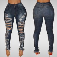 New Tassel Ripped Women's Jeans Long Pants sku image 1