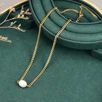Collar De Oro De 18k De Acero De Titanio De Perlas Simple Cadena De Clavícula Al Por Mayor main image 5
