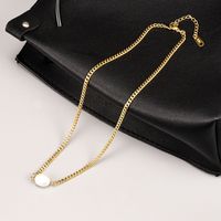 Simple Pearl Titanium Steel 18k Gold Necklace Clavicle Chain Wholesale main image 1