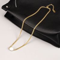 Simple Pearl Titanium Steel 18k Gold Necklace Clavicle Chain Wholesale main image 2