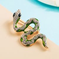 Fashion Alloy Diamond-encrusted Snake-shaped Brooch Cute Corsage Accessories main image 4