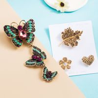 Retro Style Alloy Diamond Butterfly Tree Long Brooch Corsage Jewelry main image 3